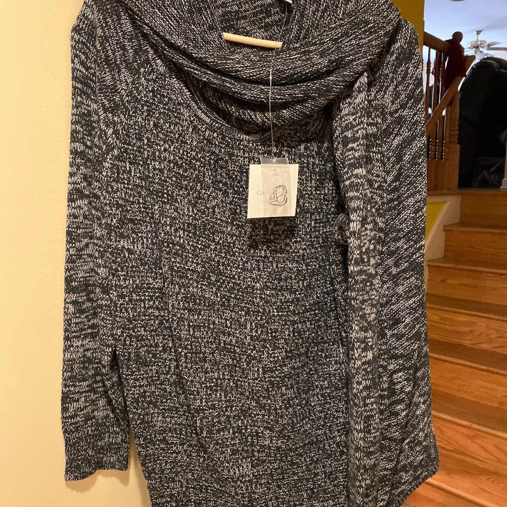 Black cowl neck sweater